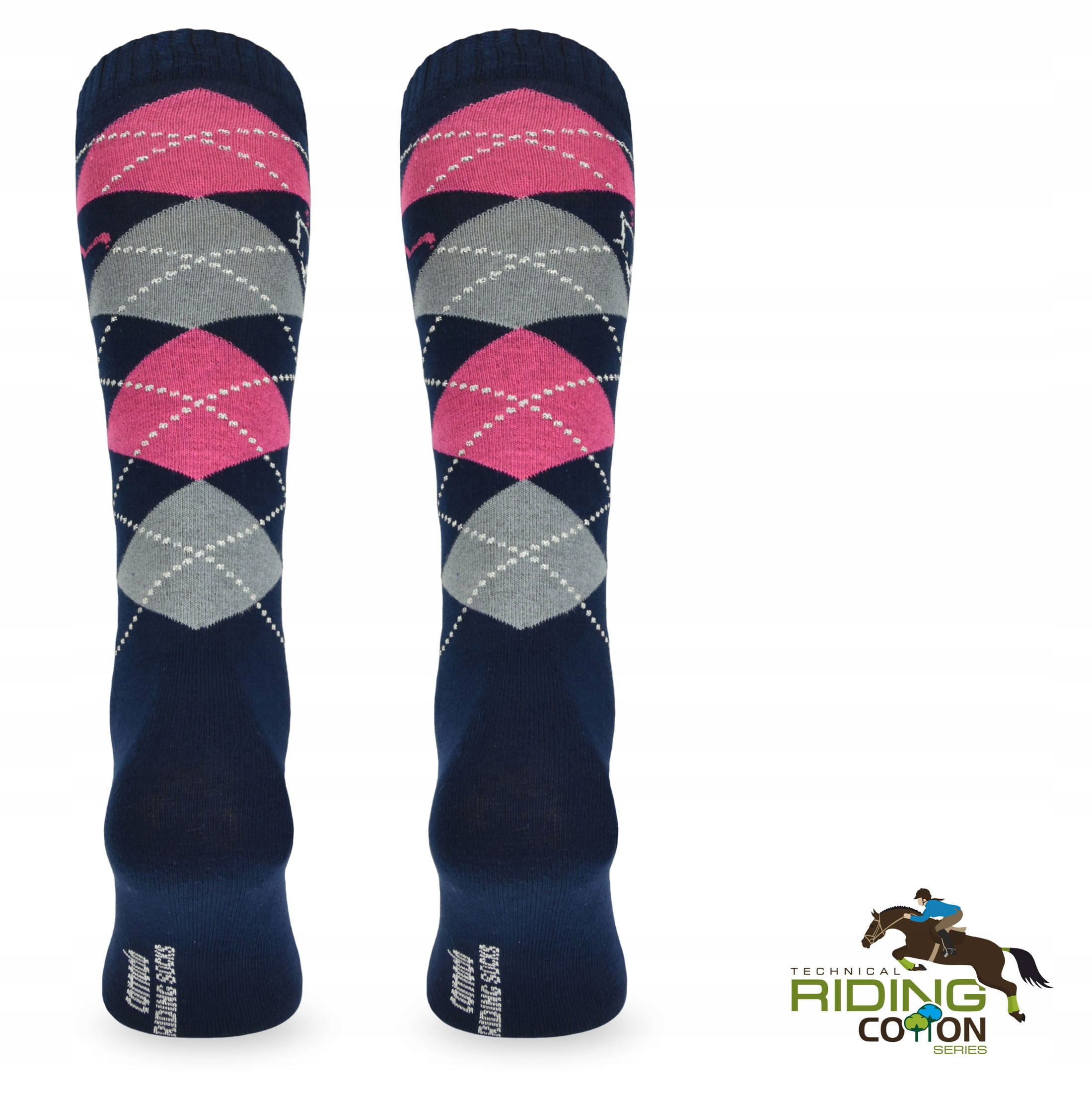 Skarpetki do jazdy konno podkolanówki w romby Rozmiar 39-42