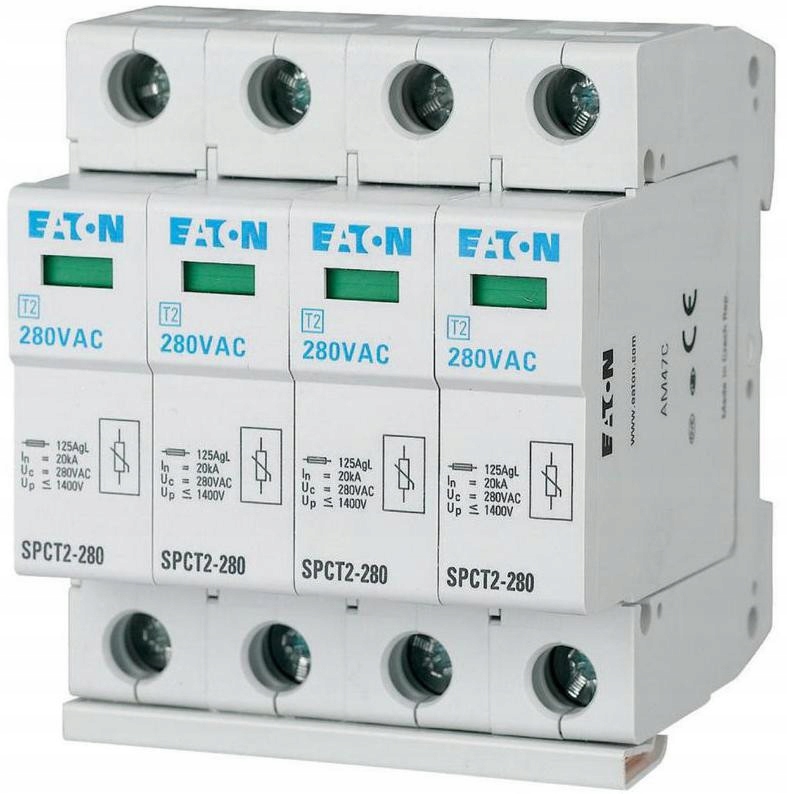 Eaton Omezovač Přepětí T2 C 4P 4 M 20/40KA 1.4 Kv Tn Tns Tncs SPCT2-280/4