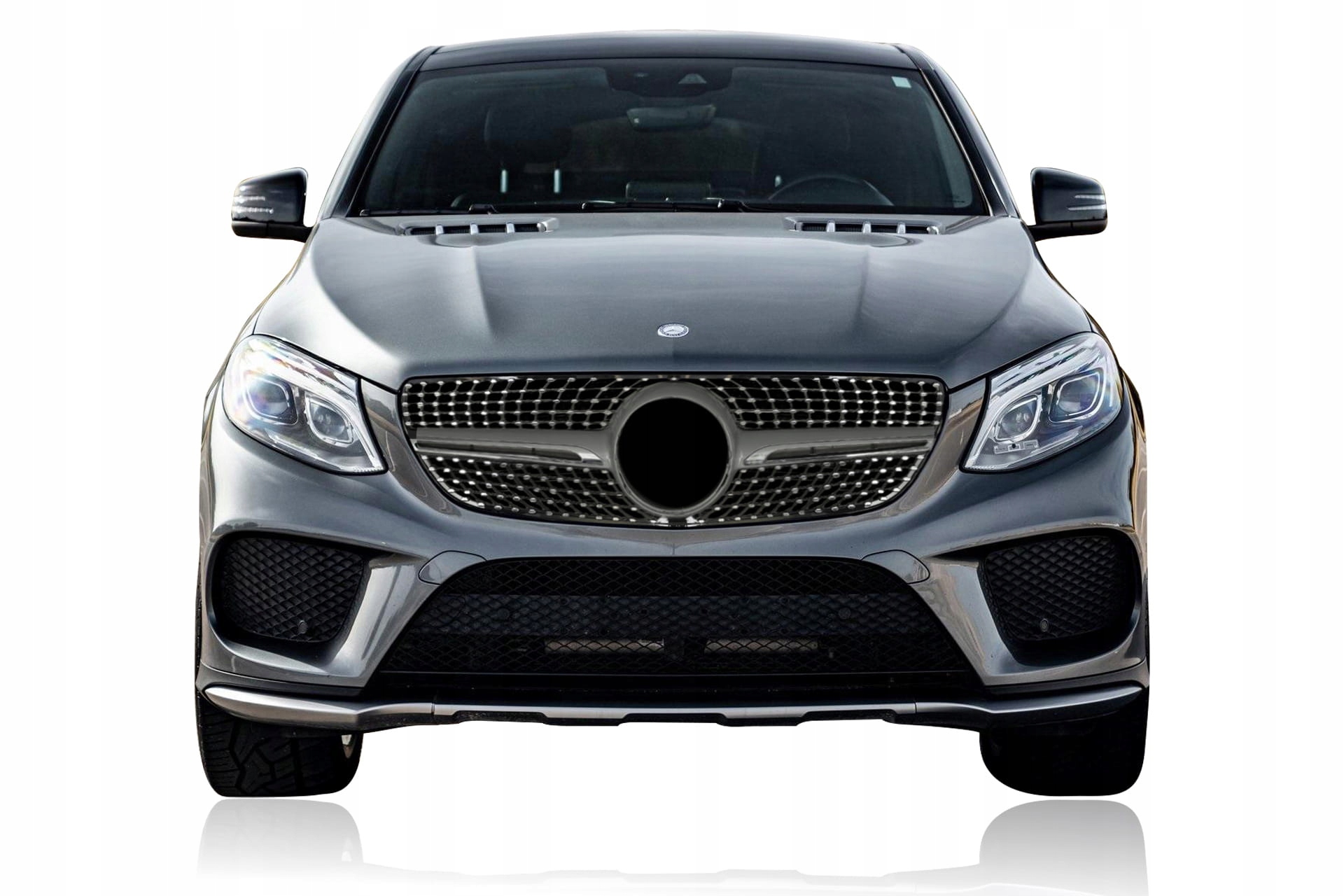 Mercedes Gle Coupe C292 2015-2019 S Kamerou Diamantová Maska Strieborná