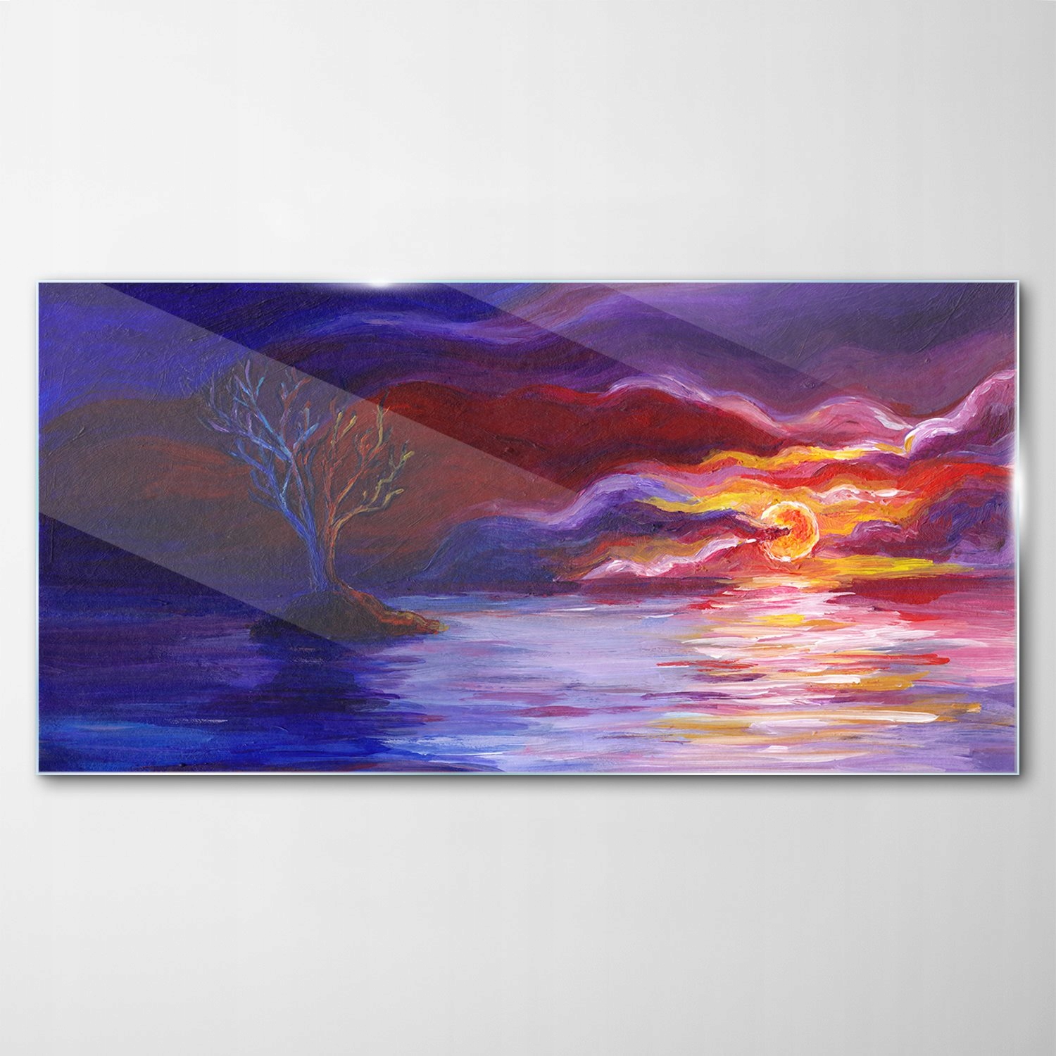 Tvrdený sklenený obraz Voda Východ slnka 120x60