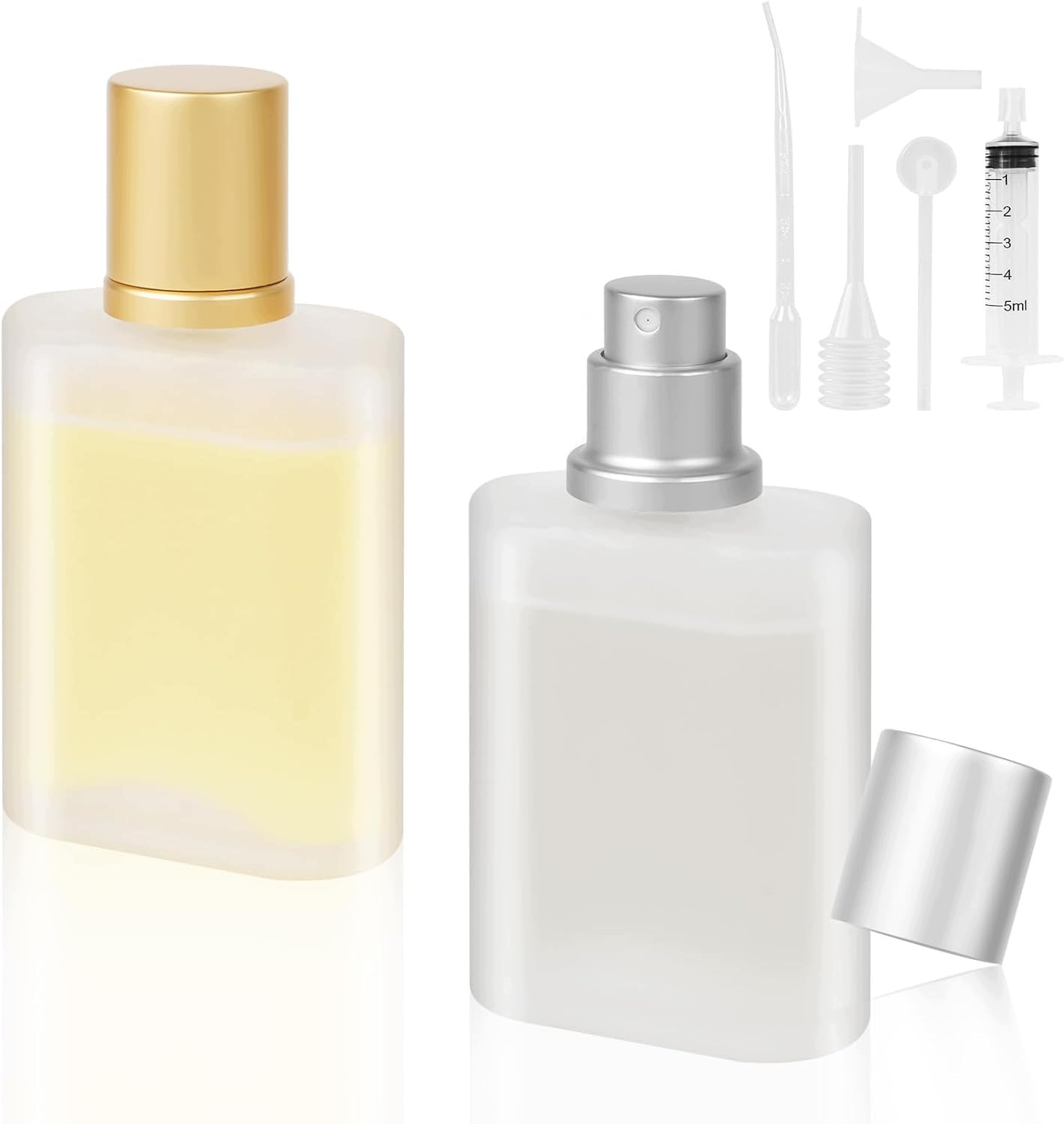 Sada 2 Rozprašovačů Parfémů 30 ML, Skleněné, Vícenásobné Naplnění, Zlato