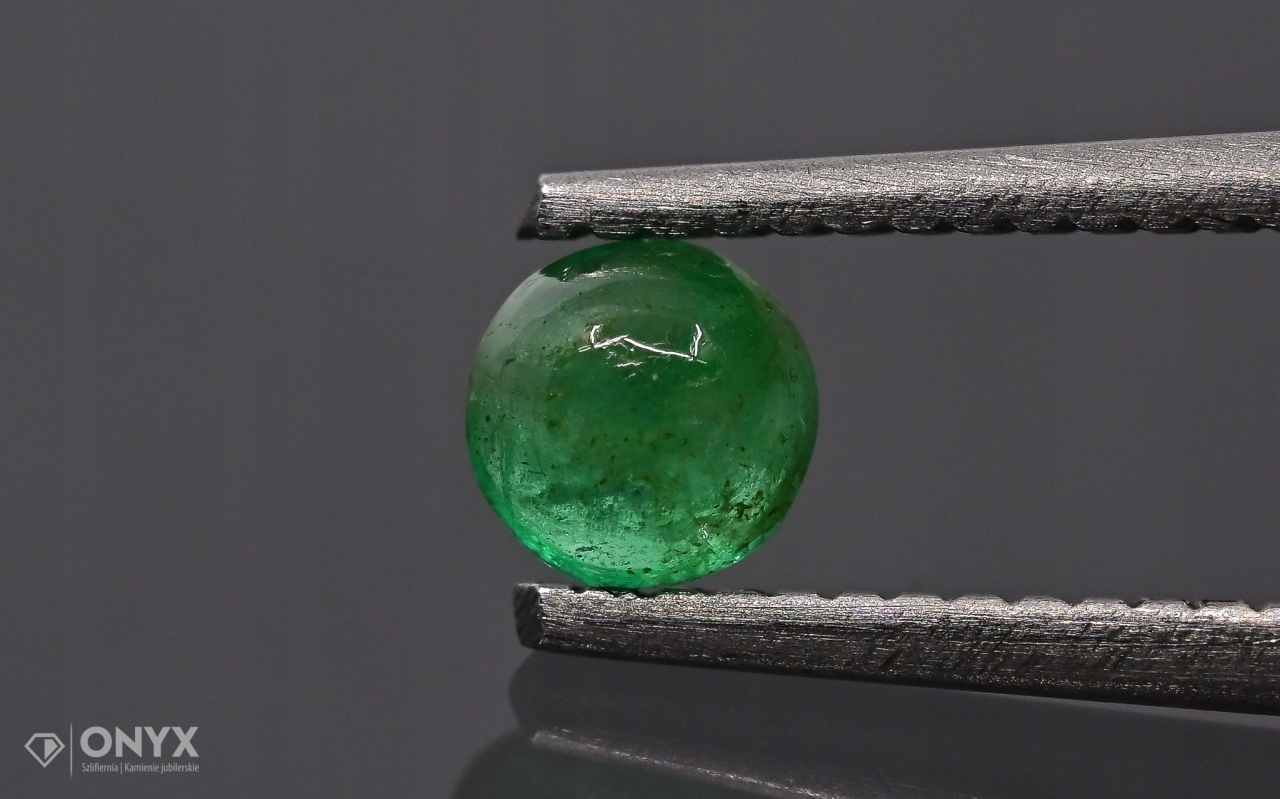 Smaragd kabošon kulatý fi 3,5 mm