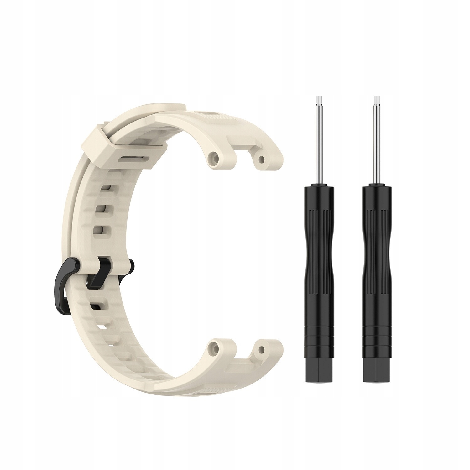 Pasek Silikonowy do Amazfit T-Rex T-Rex Pro Beżowa Opaska Metalowa Klamra
