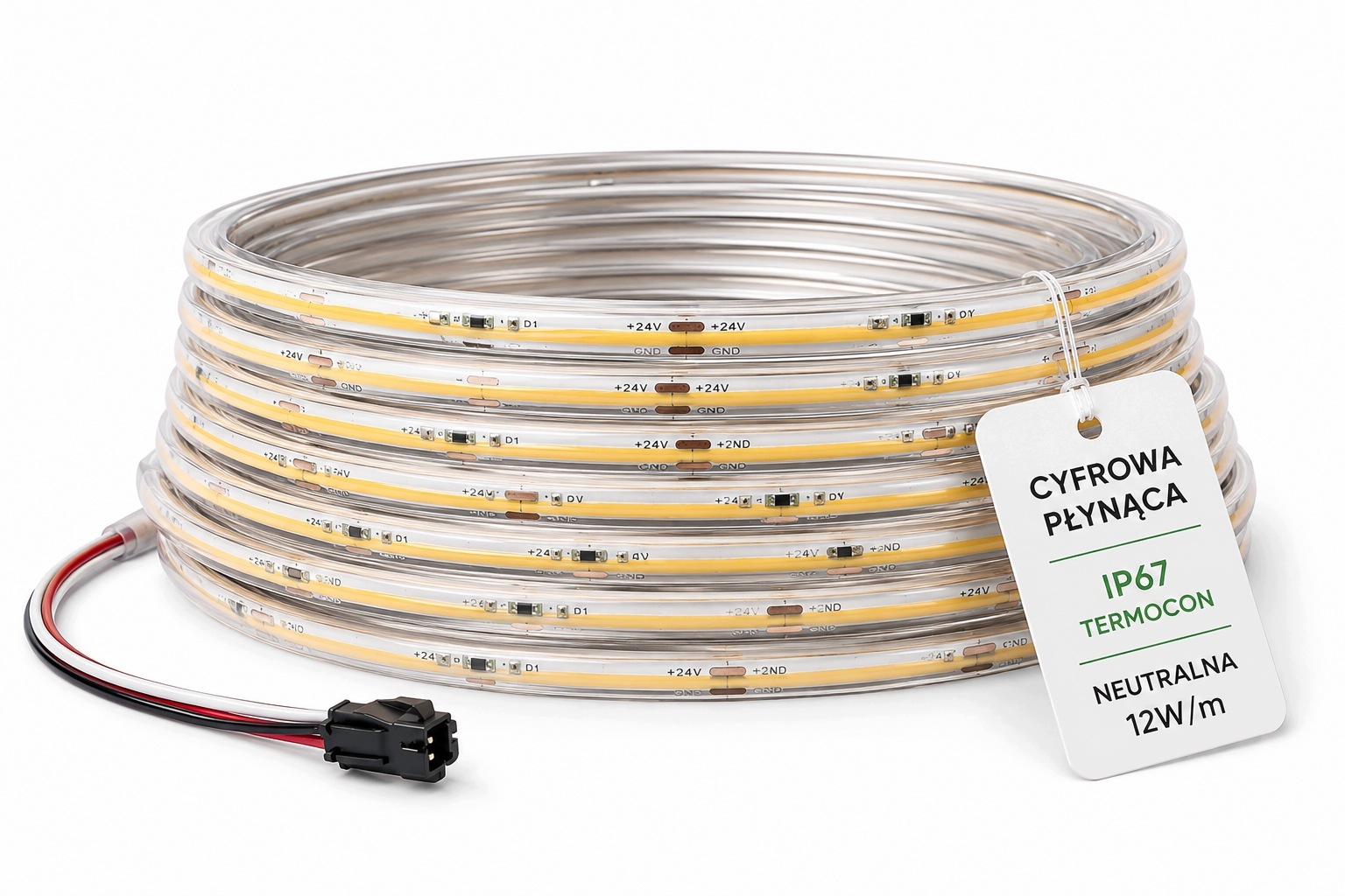 Led páska Cob termo IP67 24V 360d Magic Pixel Tekutá WS2811 digitální 10 m Nw
