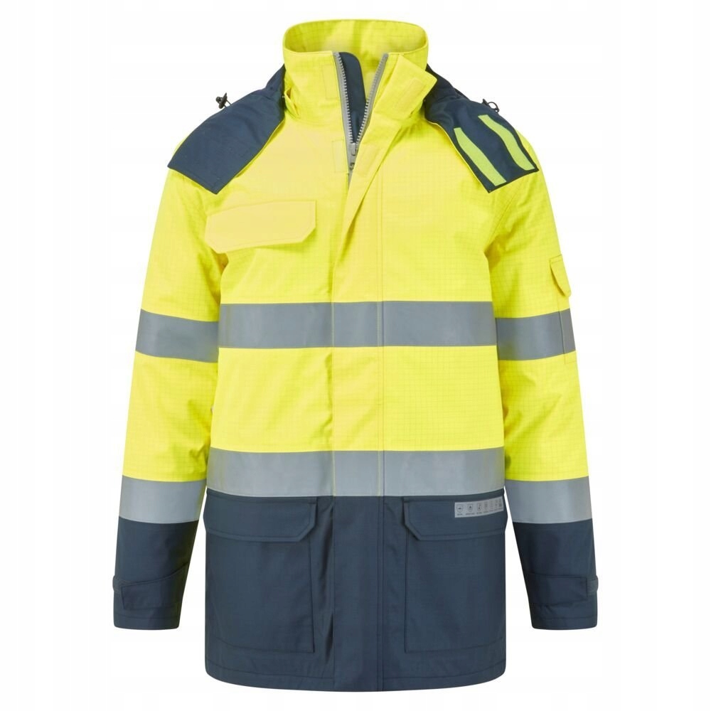 Zimní bunda Bizflame Rain+ Hi-Vis Multi-Norm Fr, žlutá/tmavě modrá, vel. XL