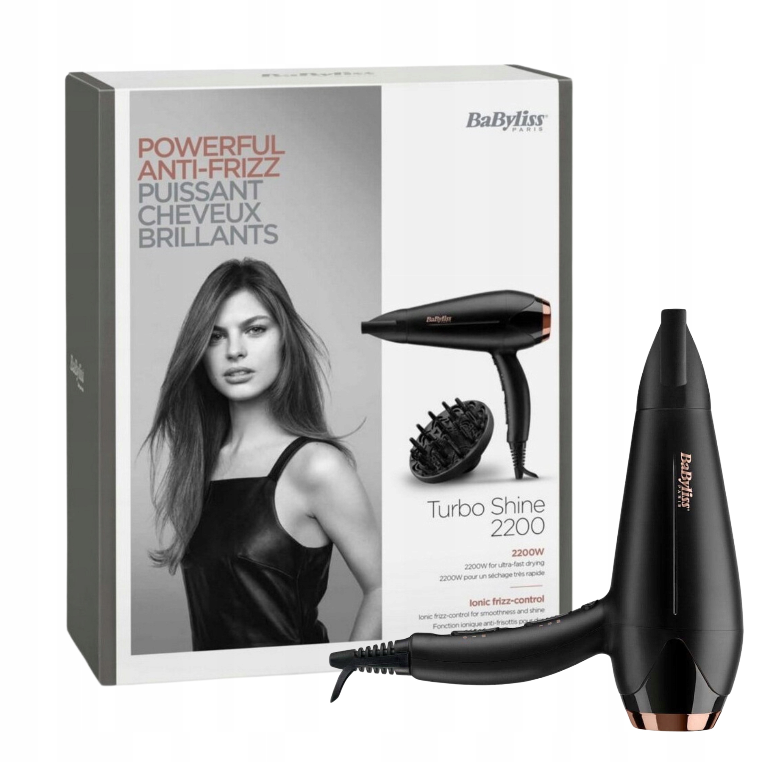 Suszarka Do Włosów BaByliss Turbo Koncentrator Jonizacja 2200W Mocna