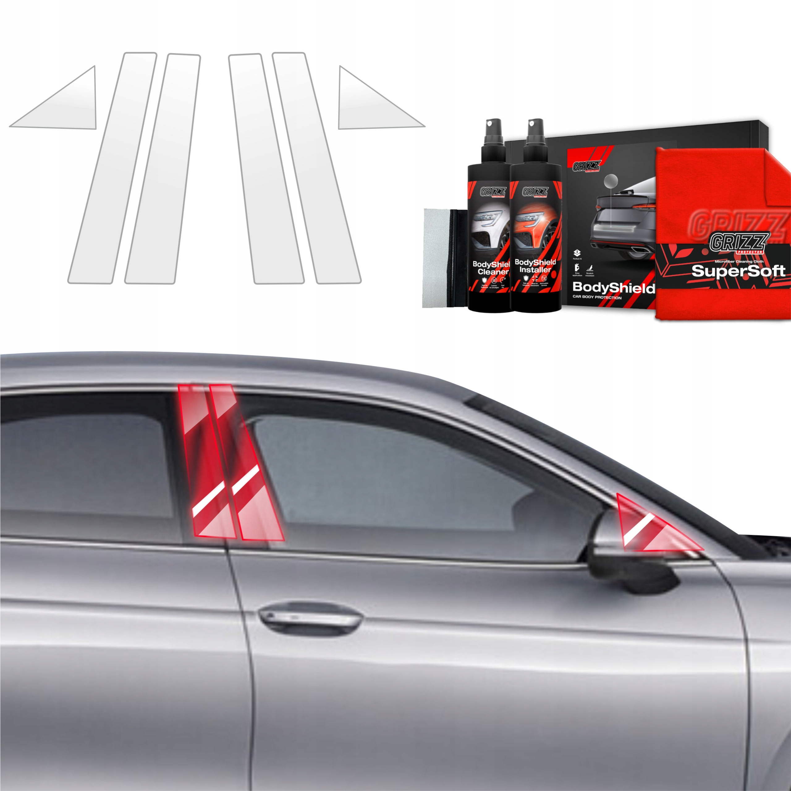 6v1 Fólie Ppf dýha na sloupky pro Škoda Superb 4 Liftback (2024-2025)