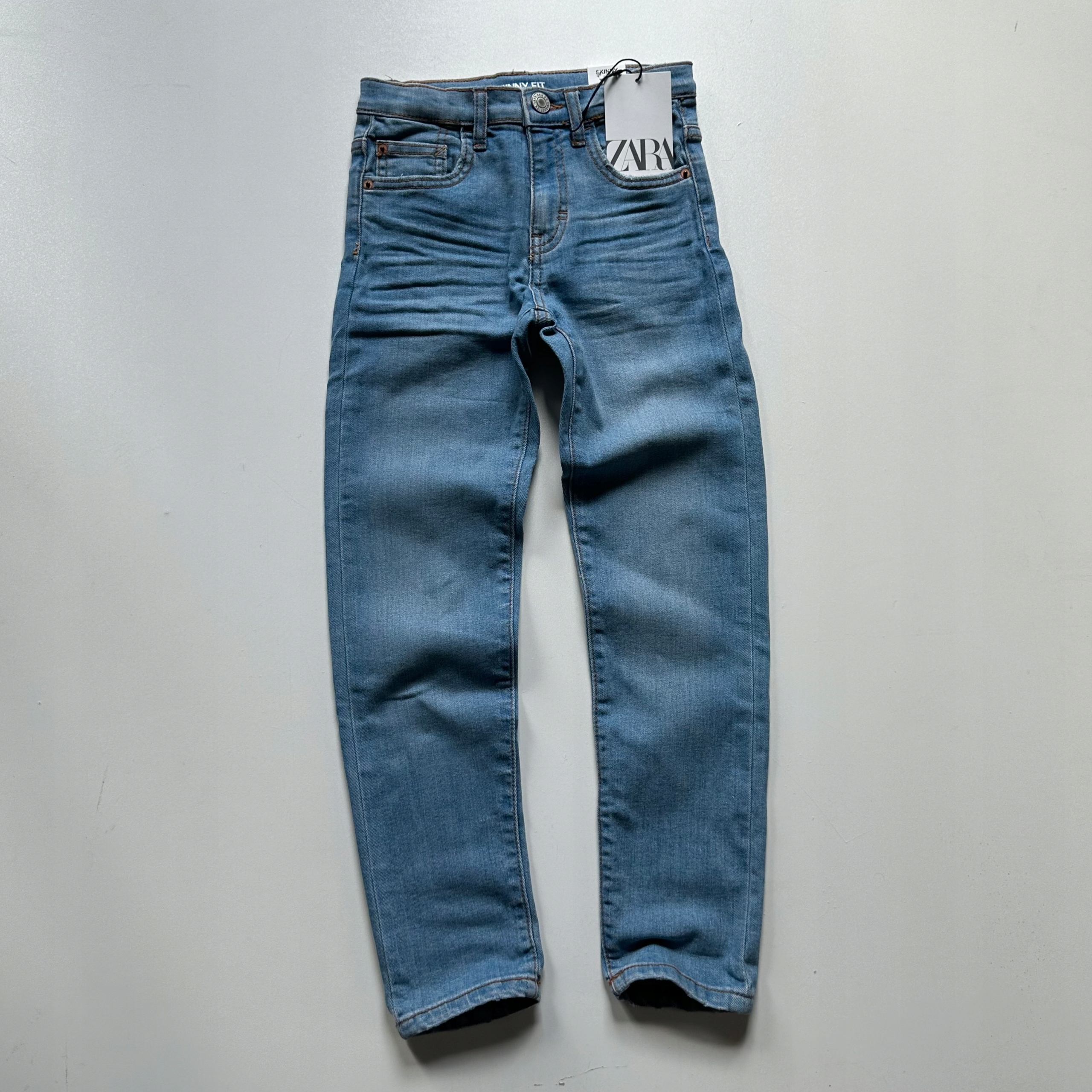 ZARA SKINNY Dżinsy Rurki Wysoki Stan 128