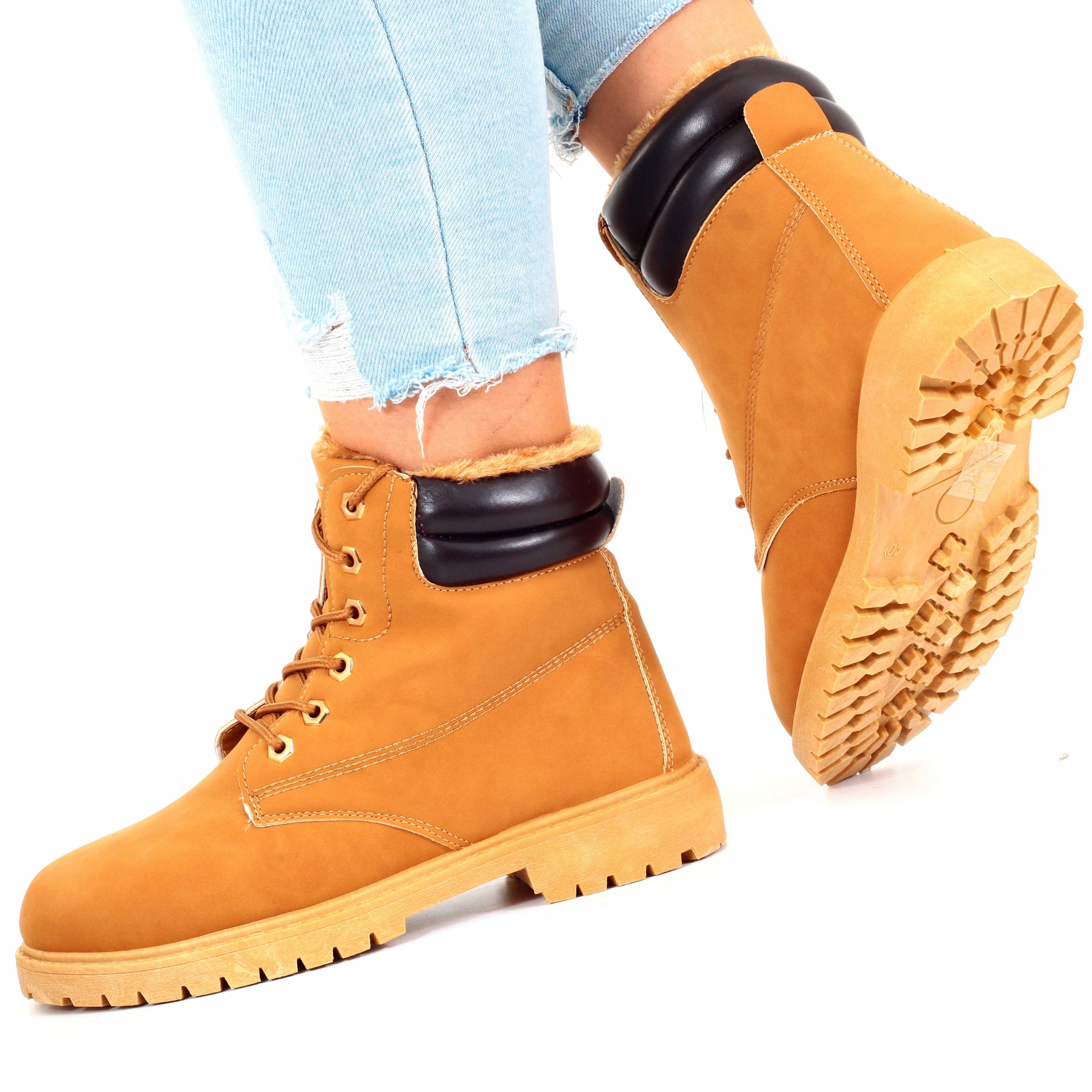 BUTY ZIMOWE DAMSKIE BOTKI TRAPERY OCIEPLANE Kod producenta DD-1878-CAMEL