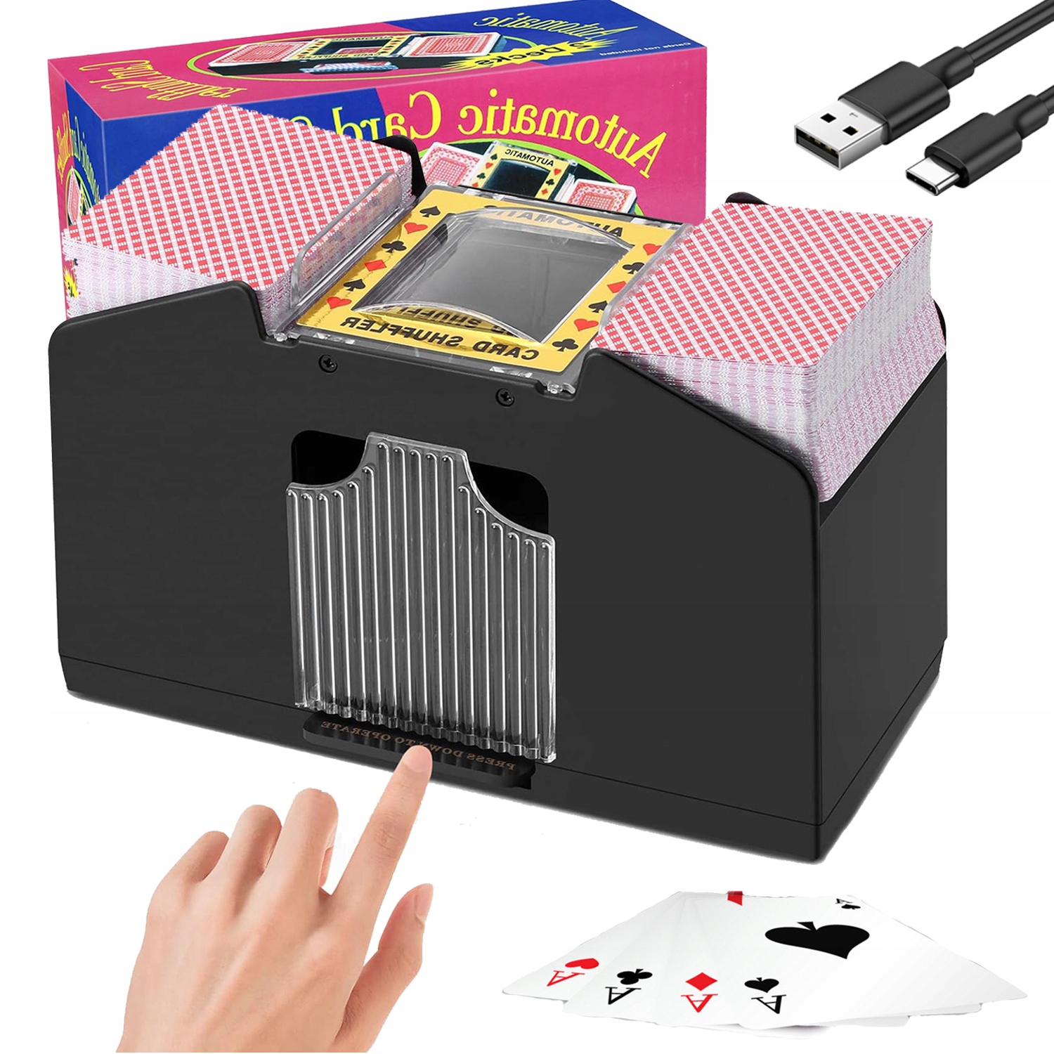 TASOWARKA TASOWACZ DO KART ZESTAW POTASUJ 4 TALIE KART USB CZARNY