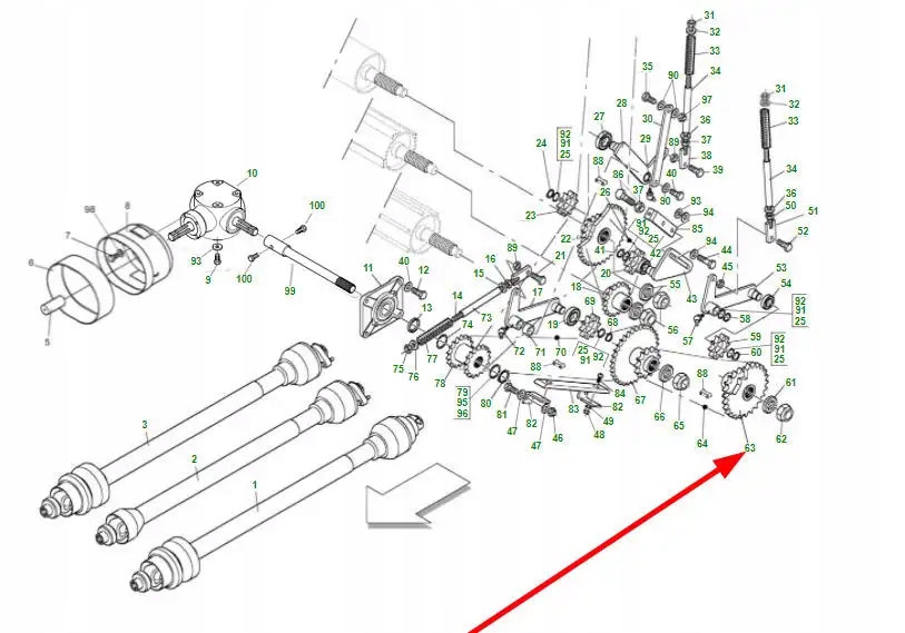 B03400285R Koło zębate podwójne Z=17-24/1" Numer katalogowy części B03400285R