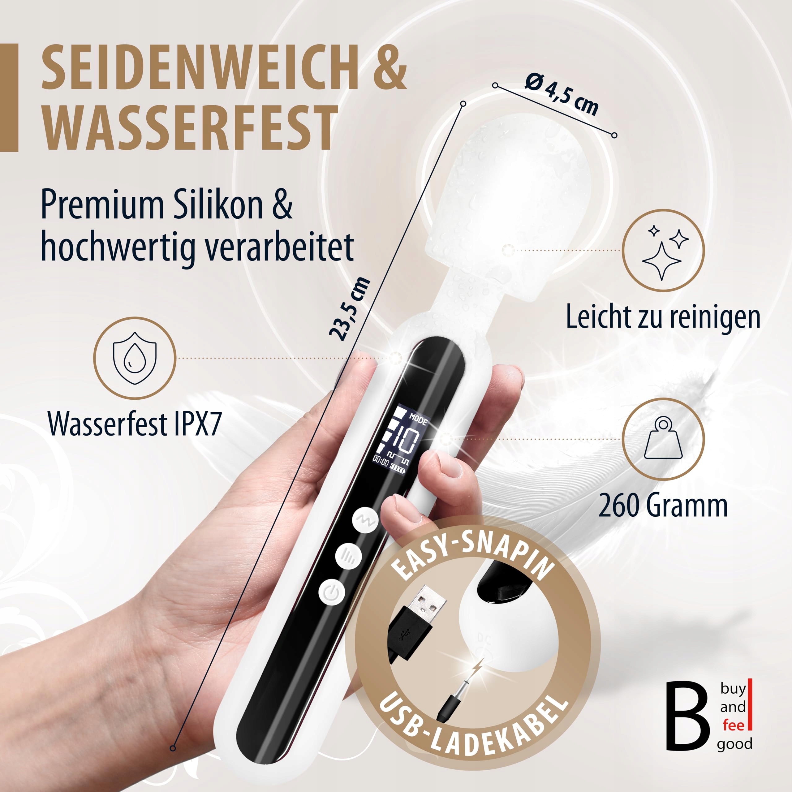 THE ROCK XL Wibrator Dla Kobiet 235 cm Silikonowy Masażer Magic Wand — miniatura 2
