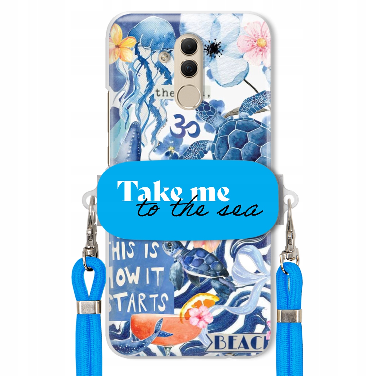 Puzdro pre Huawei Mate 20 Lite Premium Vodítko Blue Držiak Take Me To The Sea
