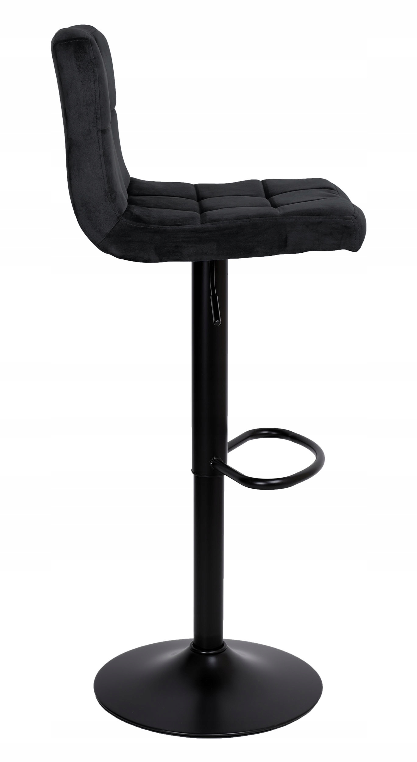 KRZESŁO BAROWE OBROTOWE REGULOWANE PIKOWANE WELUROWE HOKER CZARNY VELVET Kolor mebla czarny