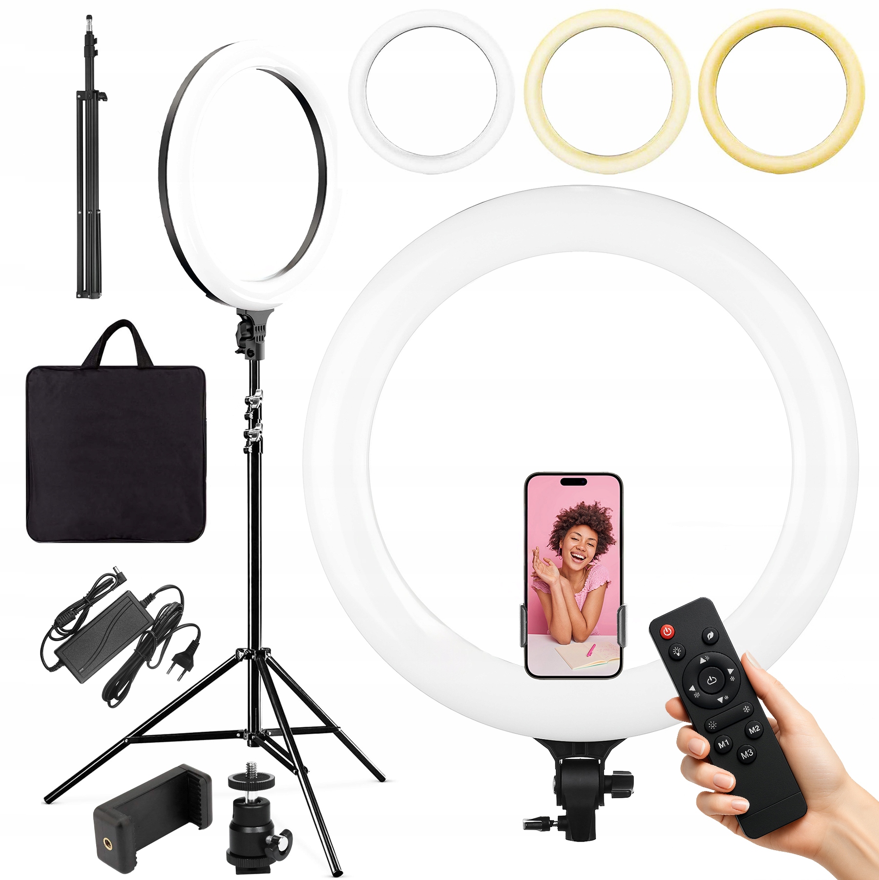Set kruhová lampa Led Ring 45 cm Pro Líčení Selfie Stativ 210 cm