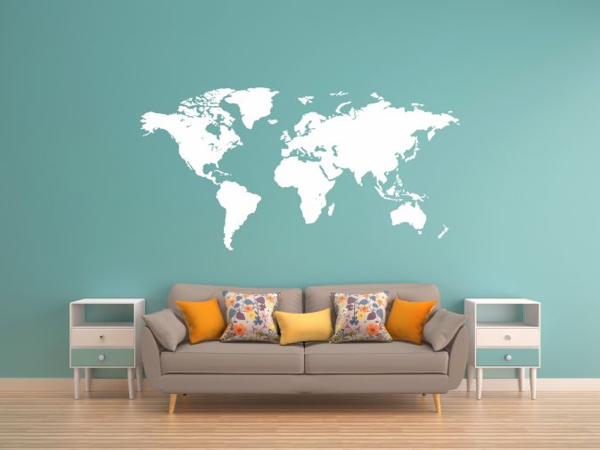 Mapy Świata Naklejka ścienna Świat naklejki mapa Długość (cm) 100 cm