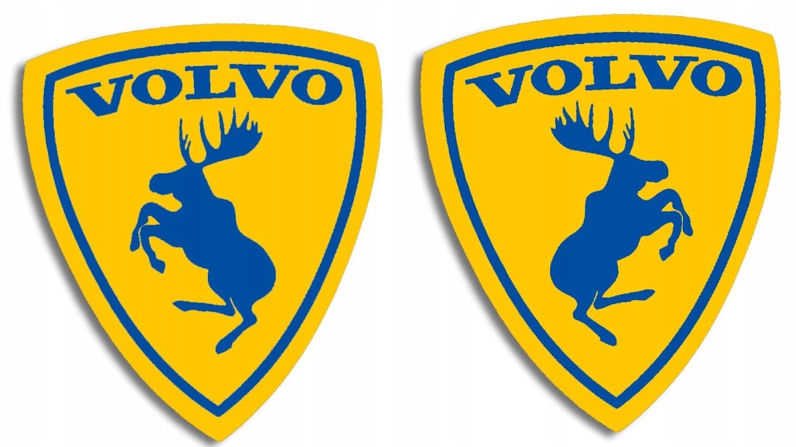 

Łoś Volvo lewa i prawa niebieski na żółtym