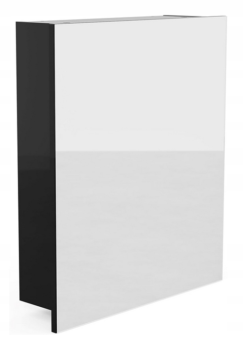 SZAFKA ŁAZIENKOWA Z LUSTREM I OŚWIETLENIEM LED 50 CM - CZARNY MAT Marka inna