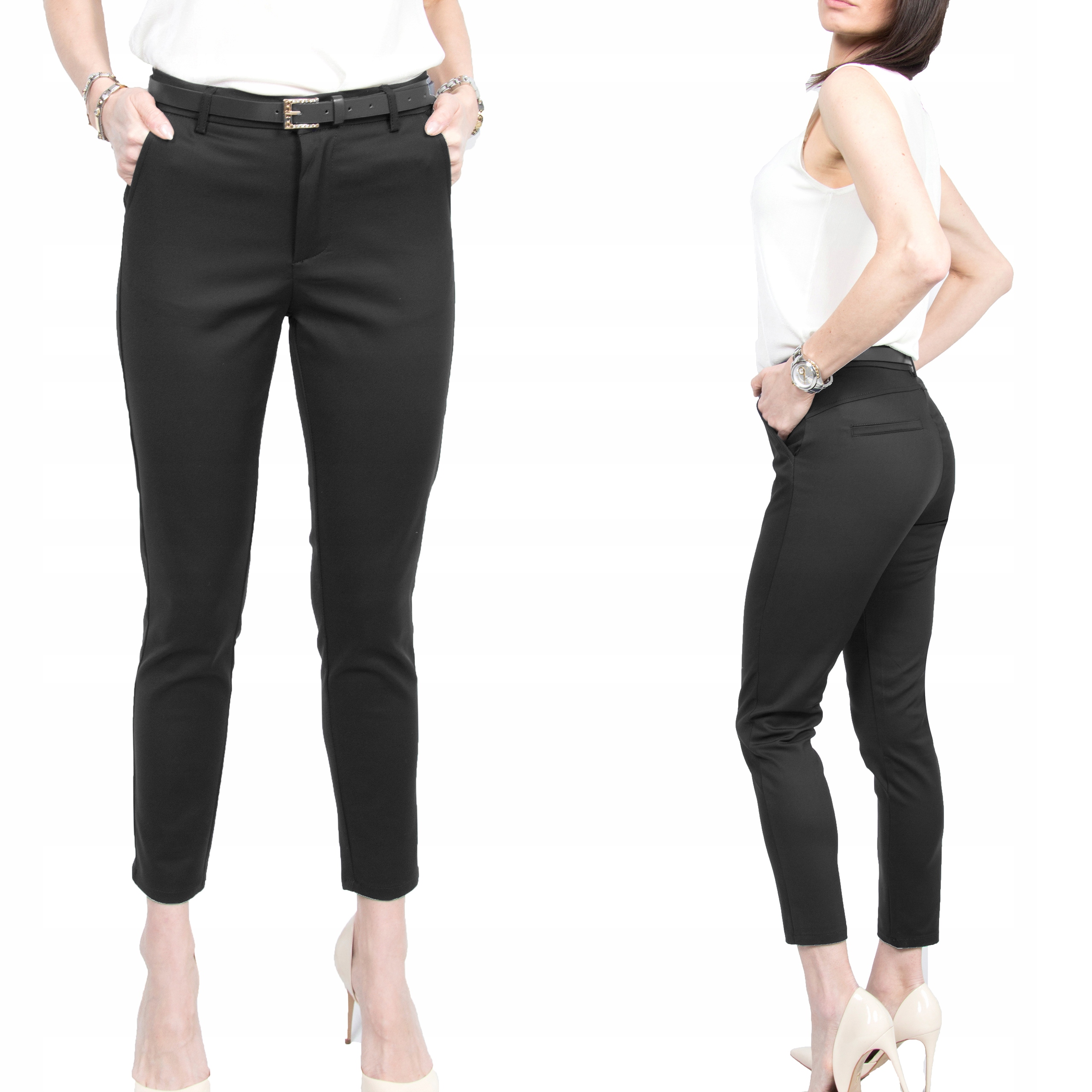 #CL ELEGANCKIE SPODNIE CYGARETKI Push-up roz.44