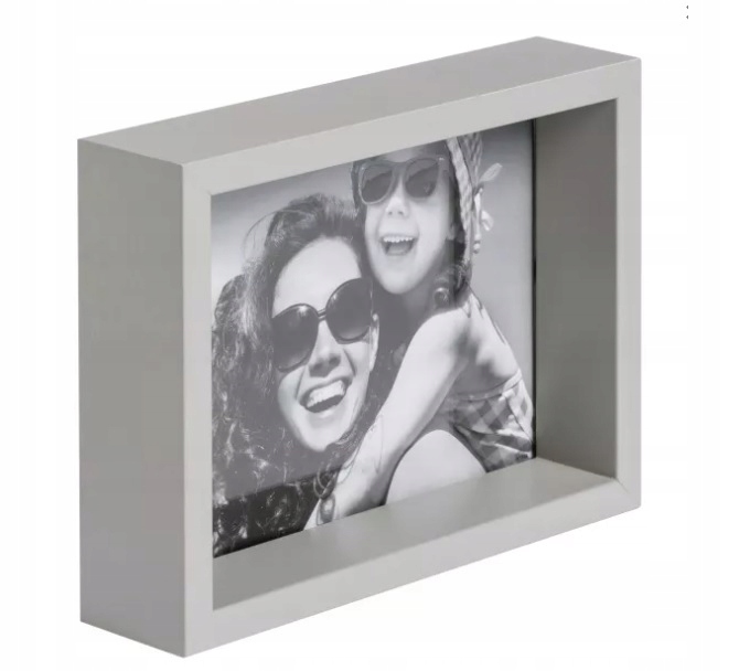 

Ramka na zdjęcie box głęboka 13x18 cm szara