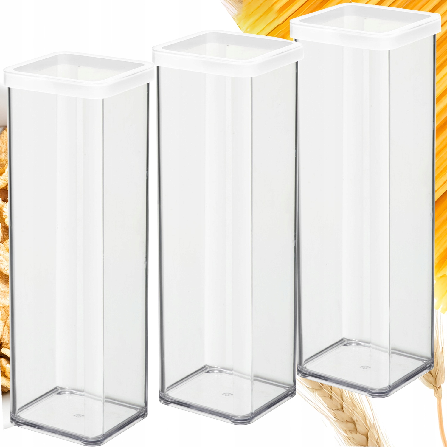 Rotho Zestaw 3x Pojemnik Organizer Na Żywność Artykuły Sypkie Biały 2L Loft