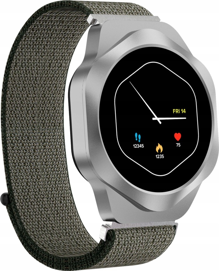 CANYON Smartwatch Hexagon 88 Rozmowy Bluetooth Srebrny — 12