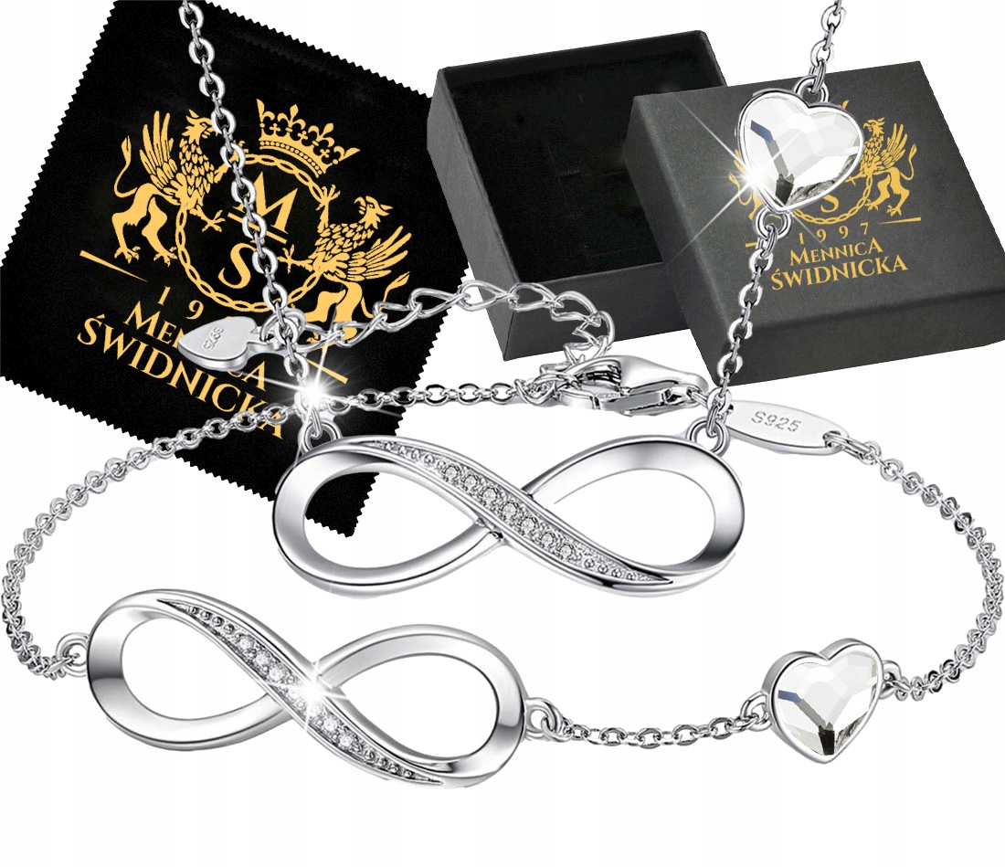 Sada šperků Stříbrný náhrdelník a náramek Stříbro 925 Nekonečno