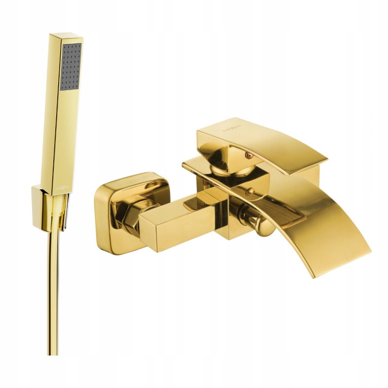 Mexen Aries R77 vaňová batéria so sprchovacím setom, zlatá 74483R77-50