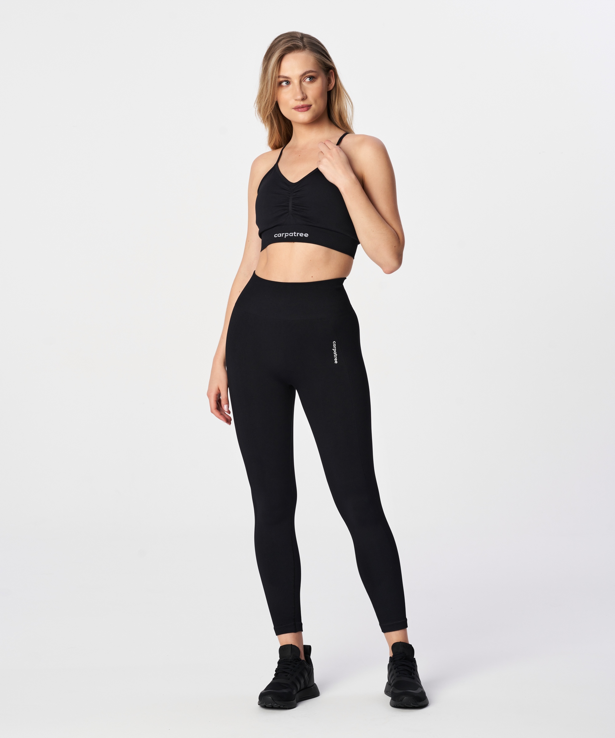 LEGGINSY CZARNE BEZSZWOWE FITNESS CARPATREE - XS Rozmiar XS