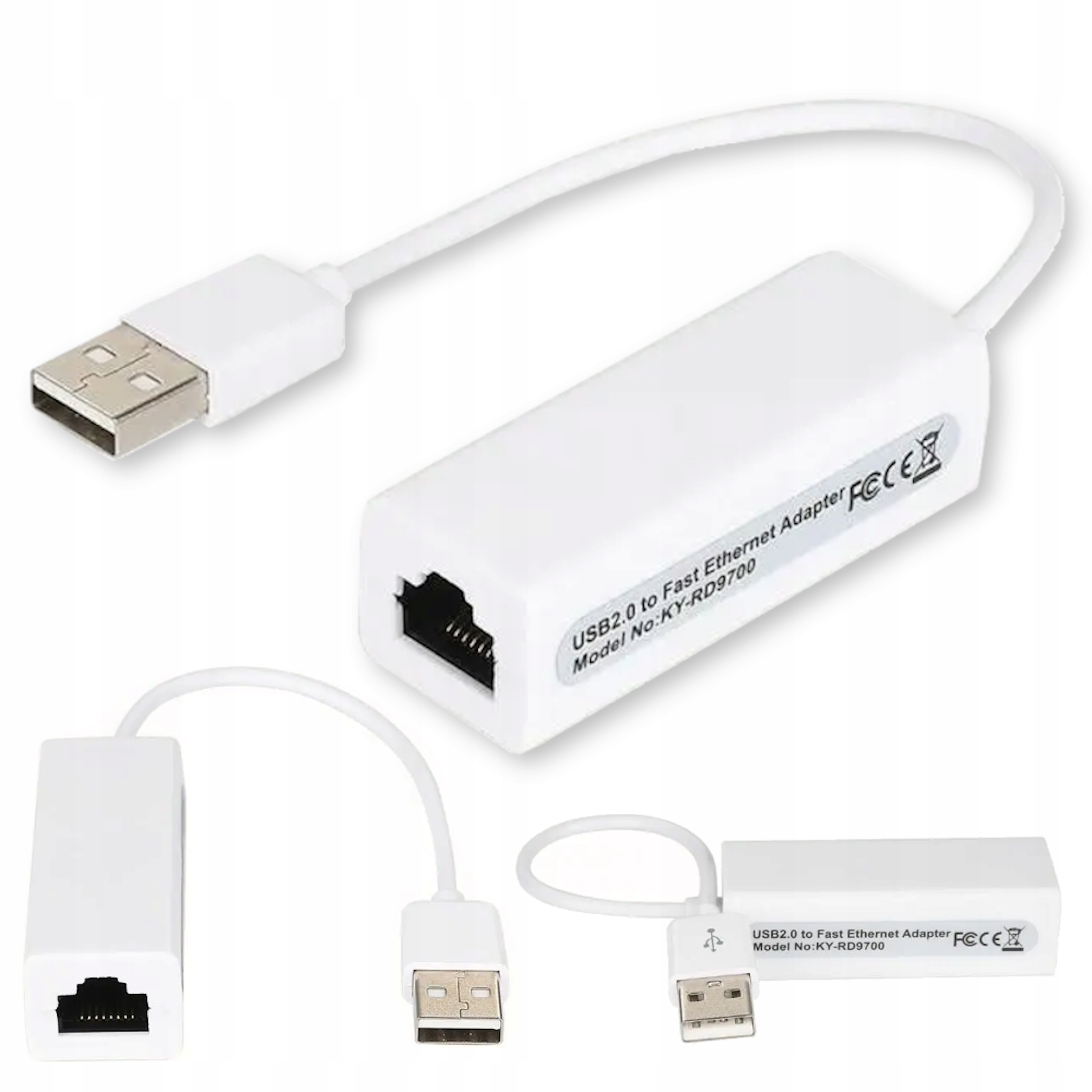 Adapter Ethernet USB 2.0 Przejściówka internet