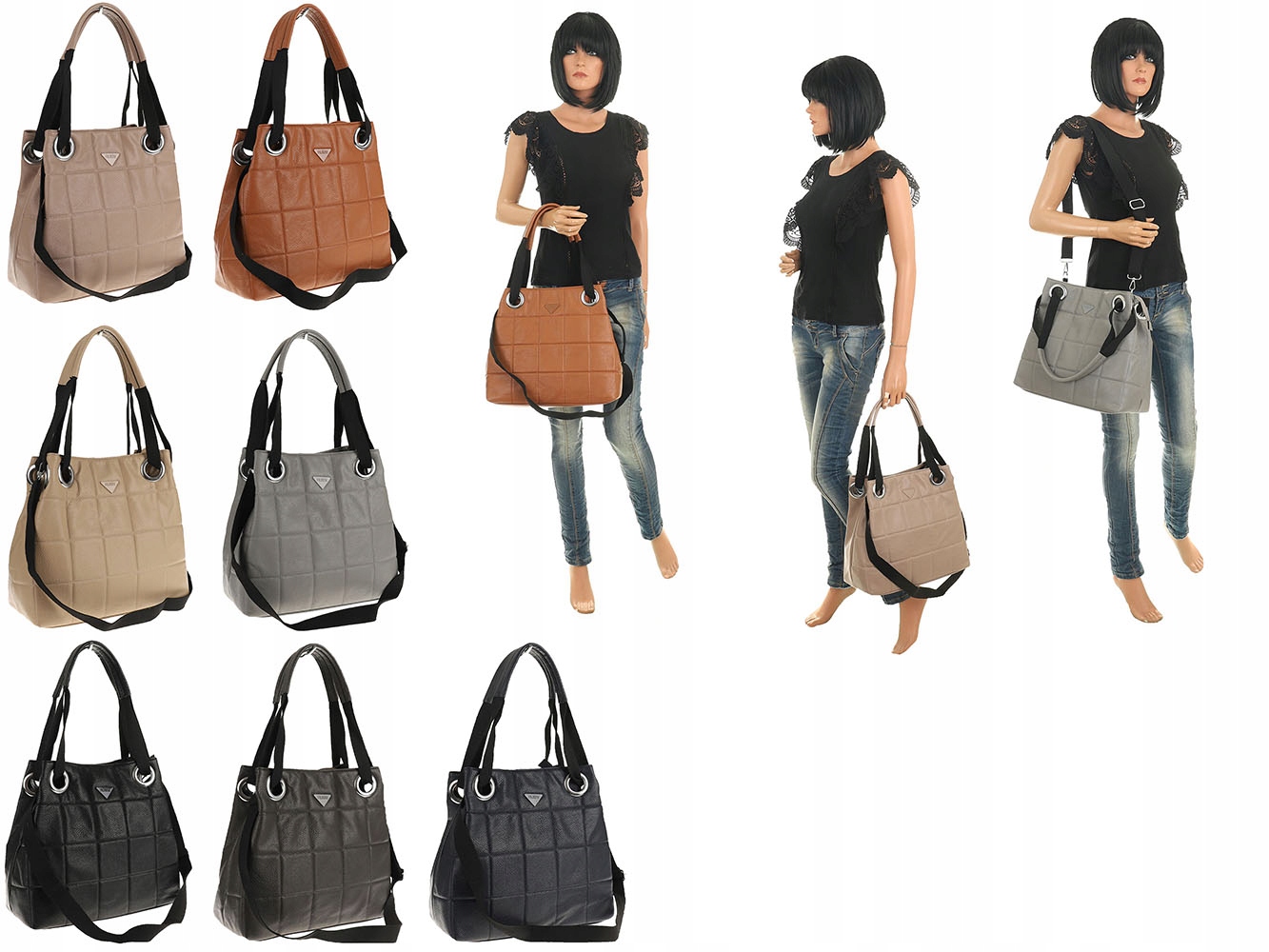 Torebka Damska Worek Modna Listonoszka pikowana na Ramię YD8976 Marka bez marki