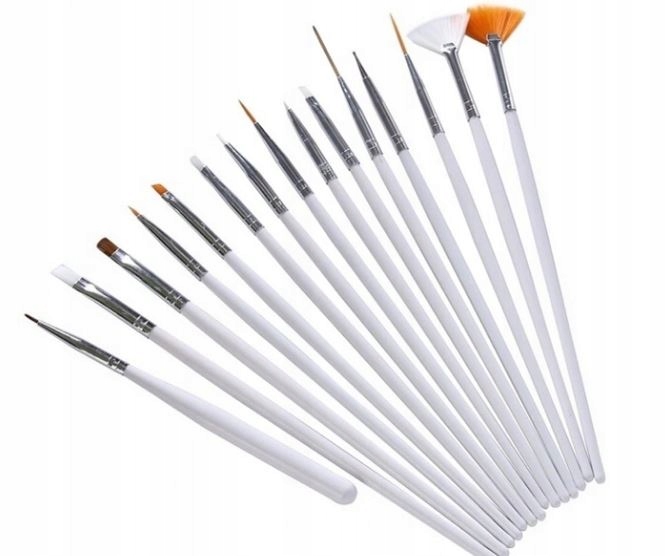 

Pędzel Pędzelki Do Zdobień Paznokci Zestaw 15SZT