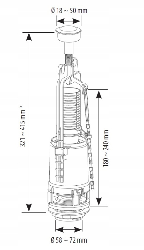 Uniwersalny zawór spustowy do WC z funkcją START/STOP Siamp SWITCH 22 Kod producenta Switch 22