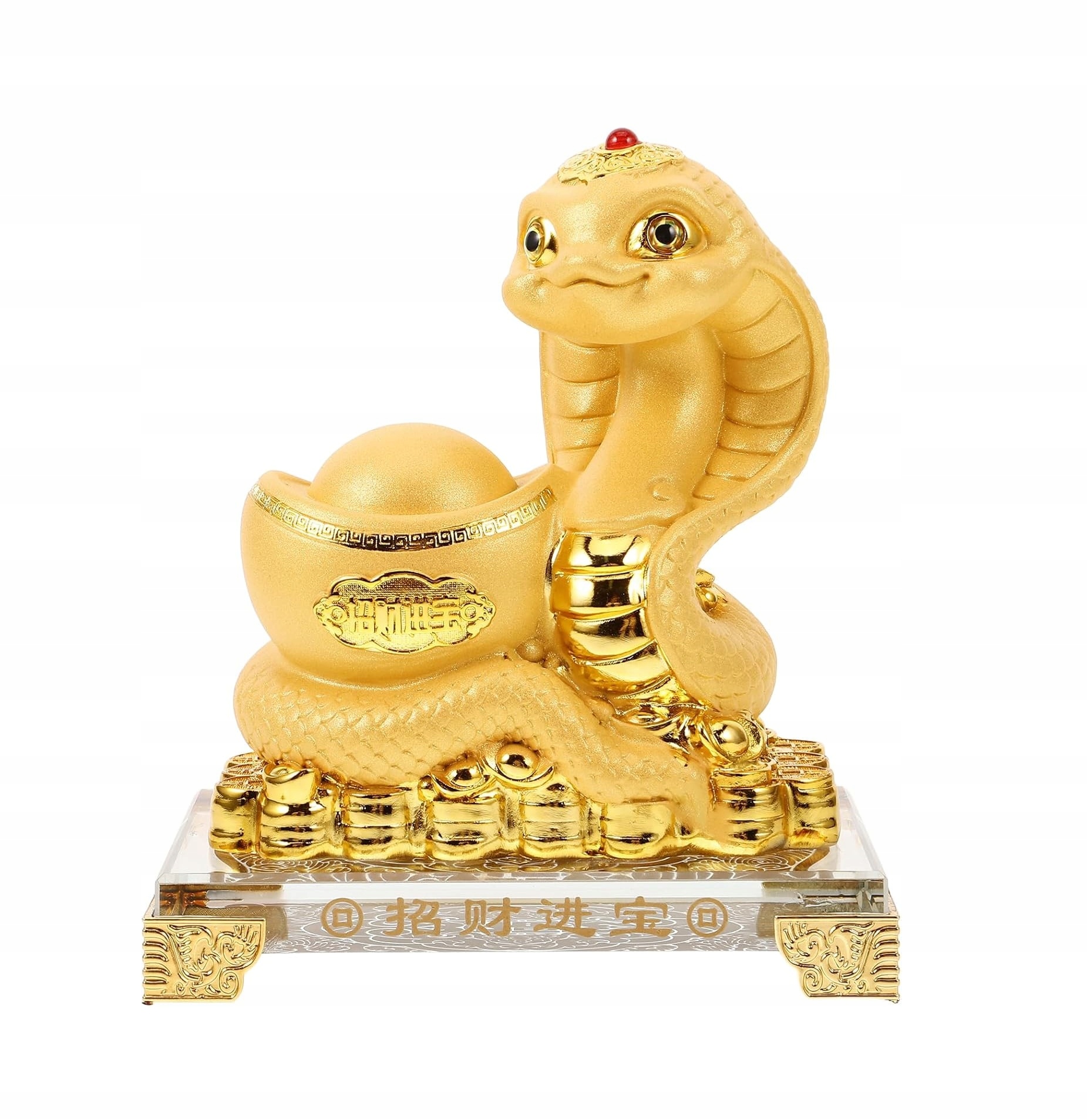 Figurka Hada Dekorace zlatá soška Feng Shui 13 cm čínská socha hada
