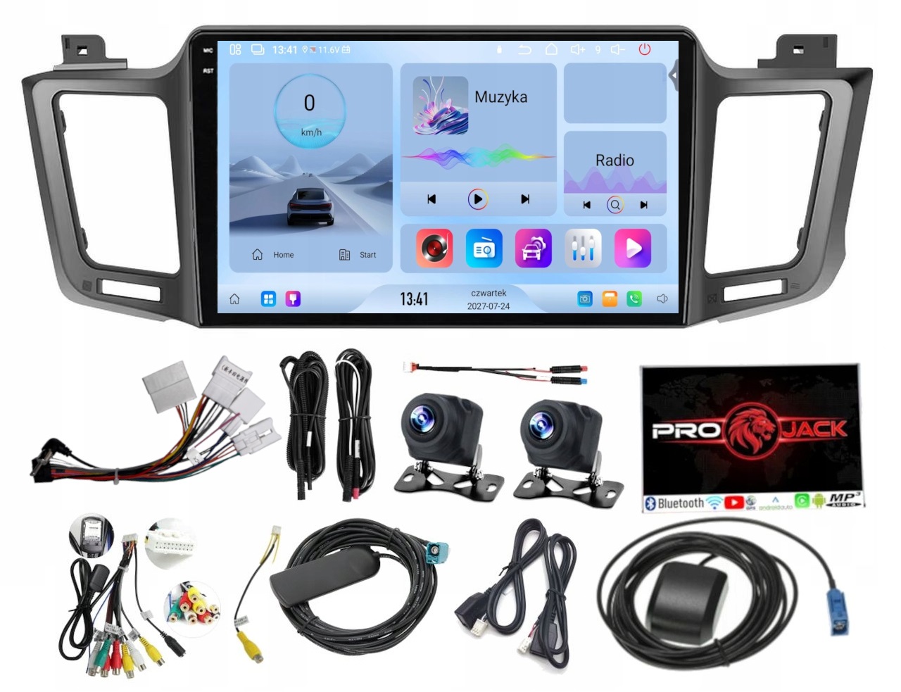 Rádio Navigace Carplay Gps Android Toyota RAV4 2013-2018 4GB 64GB Sim