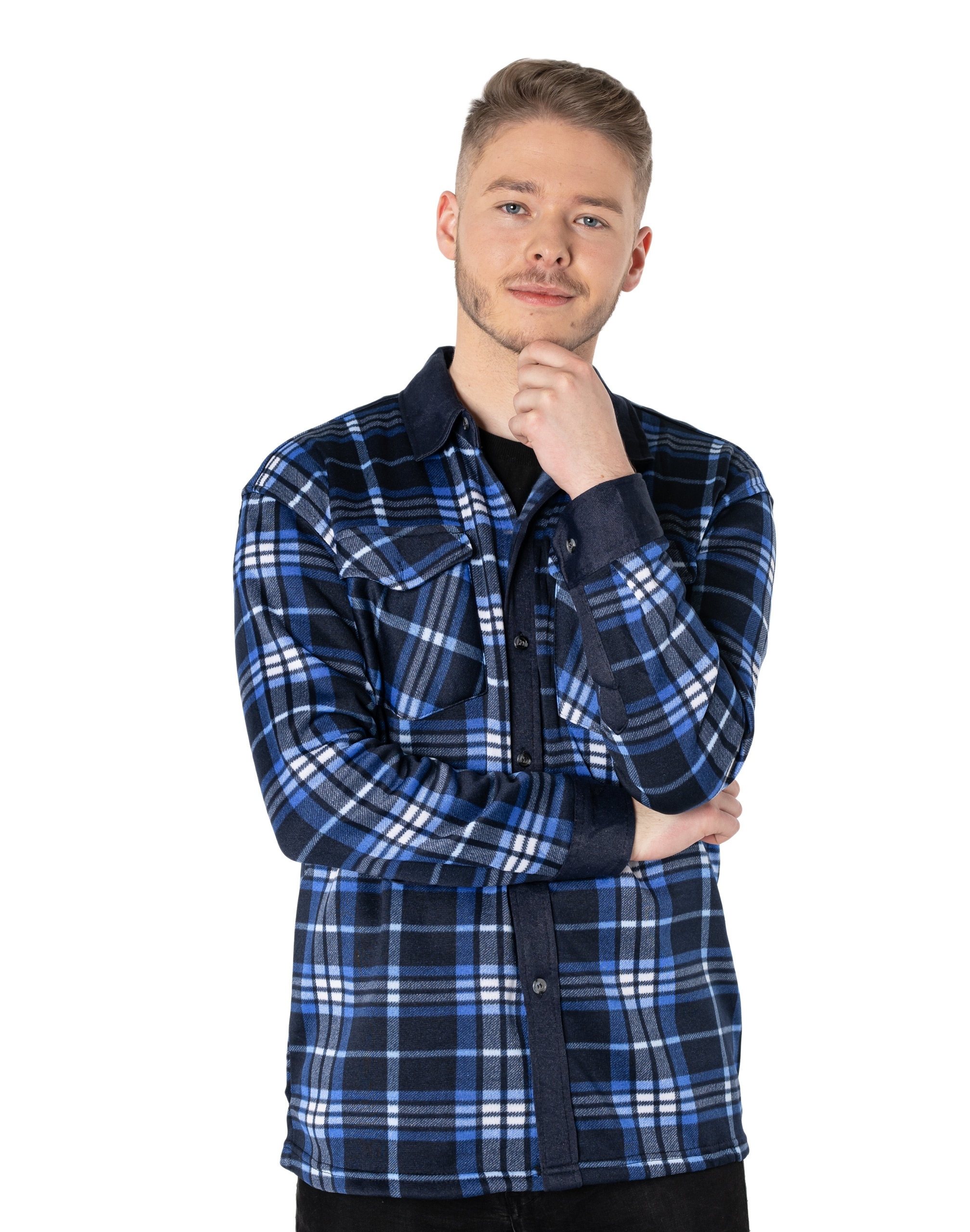 

Ciepła Koszula Męska w Kratę Ocieplana 2392-02 XXL