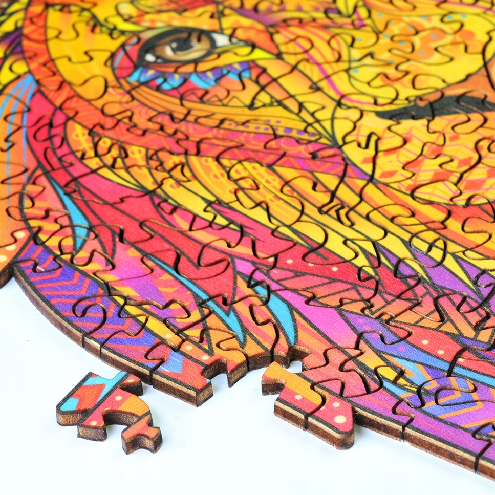 Puzzle Drewniane Premium 3D Układanka dla dorosłych Lew XL Zwierzęta Marka inna