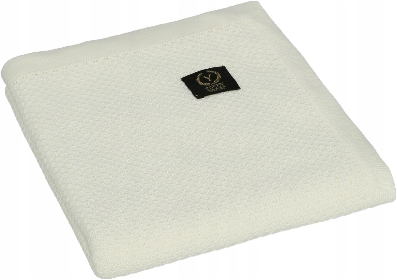 Yosoy kocyk Koc bambusowy dla dzieci 80x100cm Clover kremowy white pearl