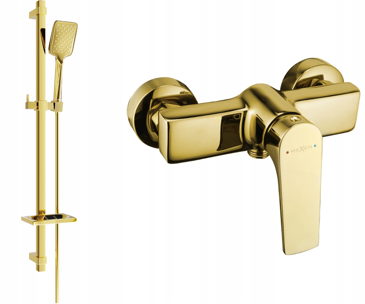 Mexen Lynx DQ62 Zlatá Sprchová Baterie s Kombinovanou Sestavou