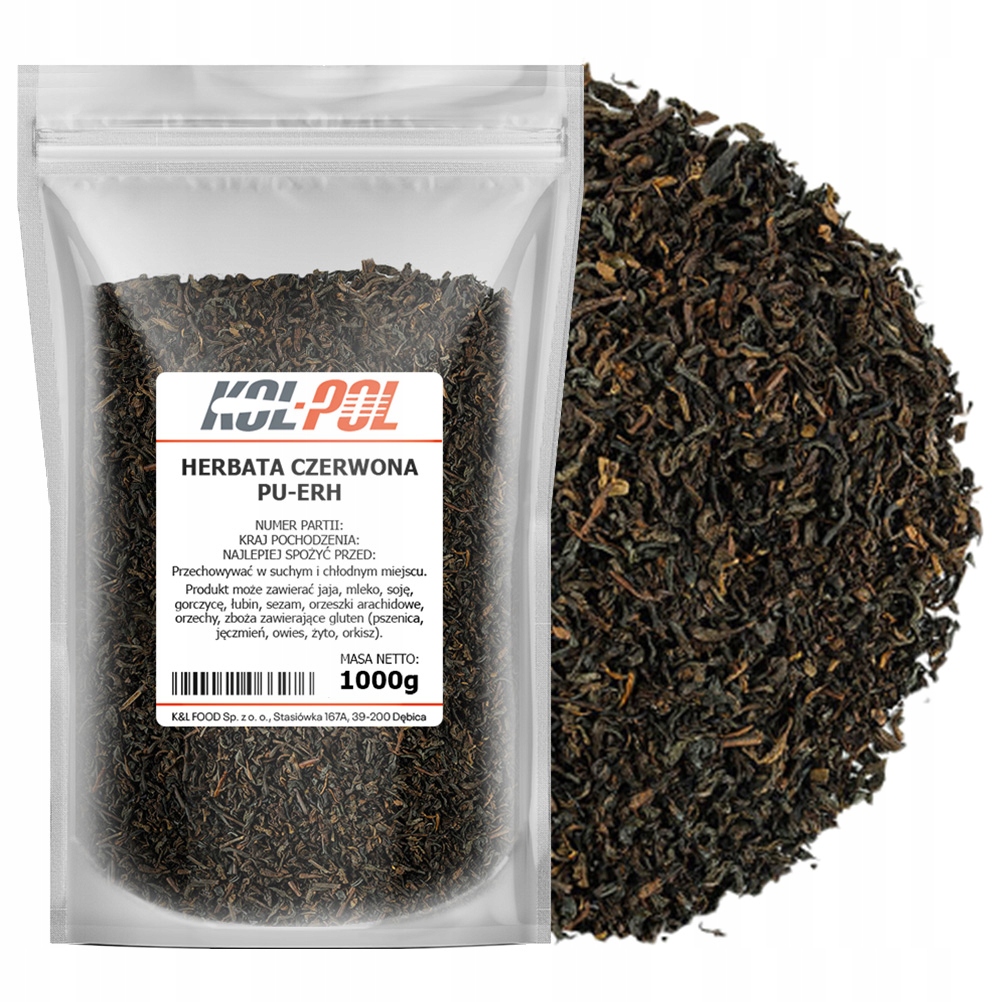 Levně Čaj Červený Pu-erh 1kg Listnatý přírodní aromatická kvalita Kol-Pol