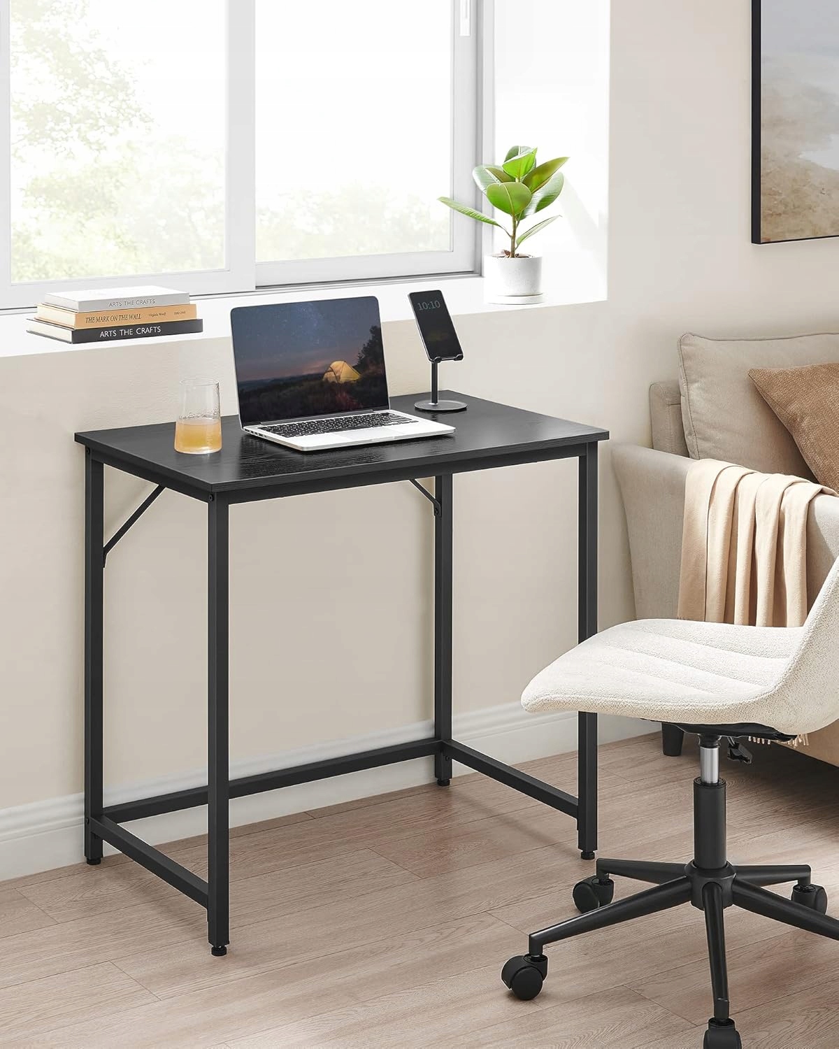 Obdĺžnikový písací stôl Vasagle 80 x 50 x 76 cm čierny