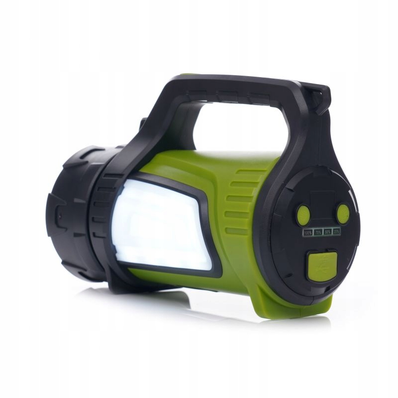 LATARKA AKUMULATOROWA Z BOCZNYMI ŚWIATŁAMI SZPERACZ LED USB ŁADOWARKA Źródło światła LED