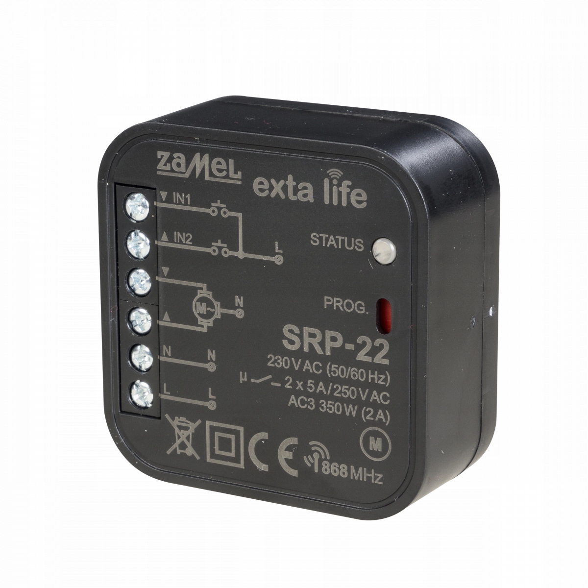 Zestaw sterowania roletami pilotem: 4x SRP-22 + Pilot P-456/2 Zamel Exta Kod producenta SRP-22