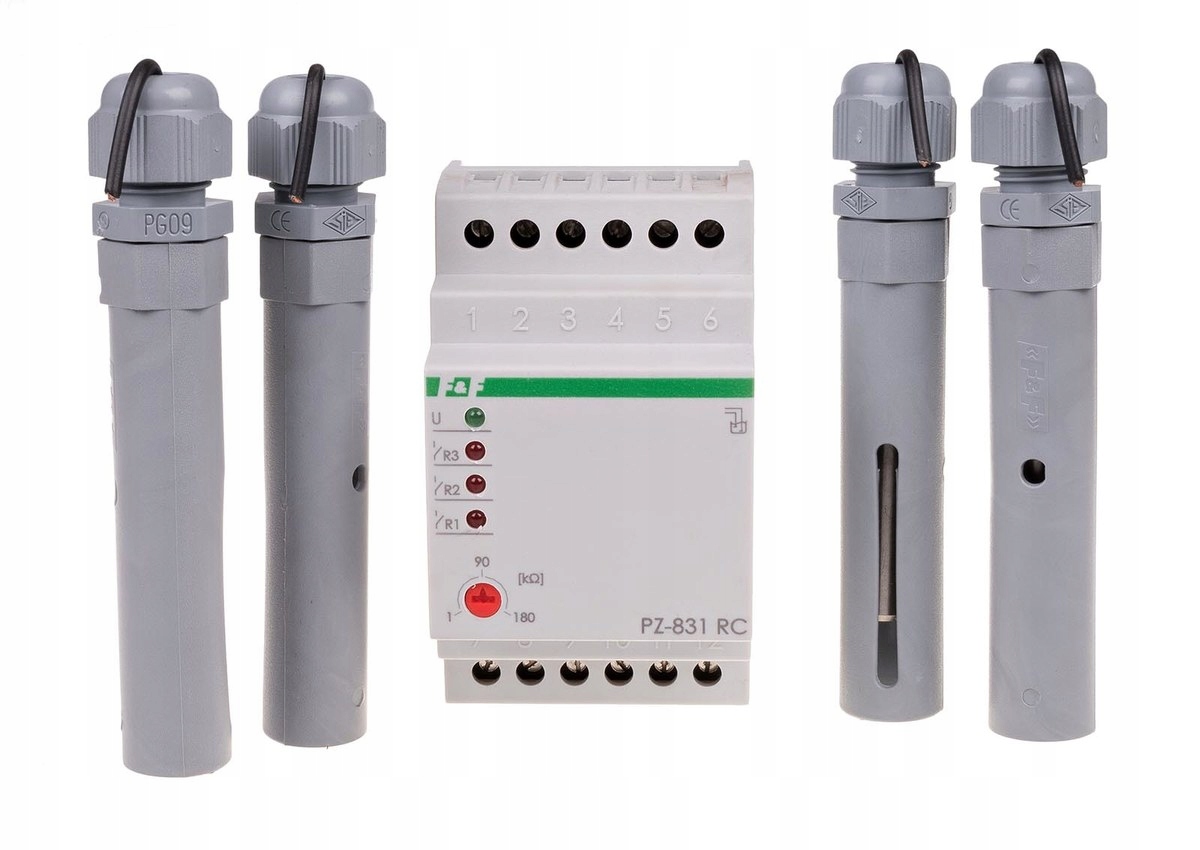 Relé pro kontrolu hladiny kapaliny PZ-831 Rc má tři nezávislé kontro úrovně