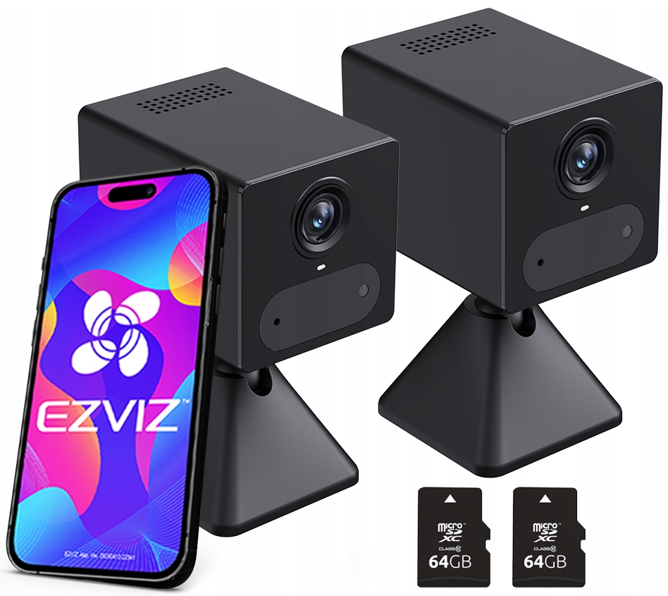 Dve vnútorné kamery Ezviz CB2 4G Black Mikrofón Reproduktor karta 64GB