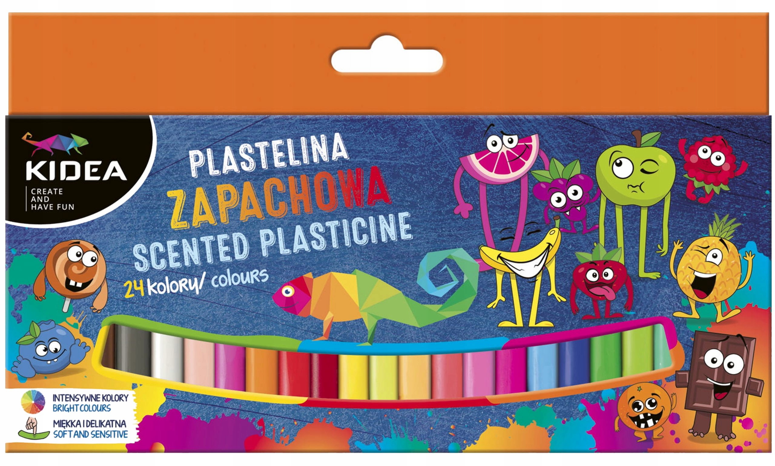 KIDEA PLASTELINA SZKOLNA 24 INTENSYWNE ŻYWE KOLORY OWOCOWA KIDEA EAN (GTIN) 5901130090129