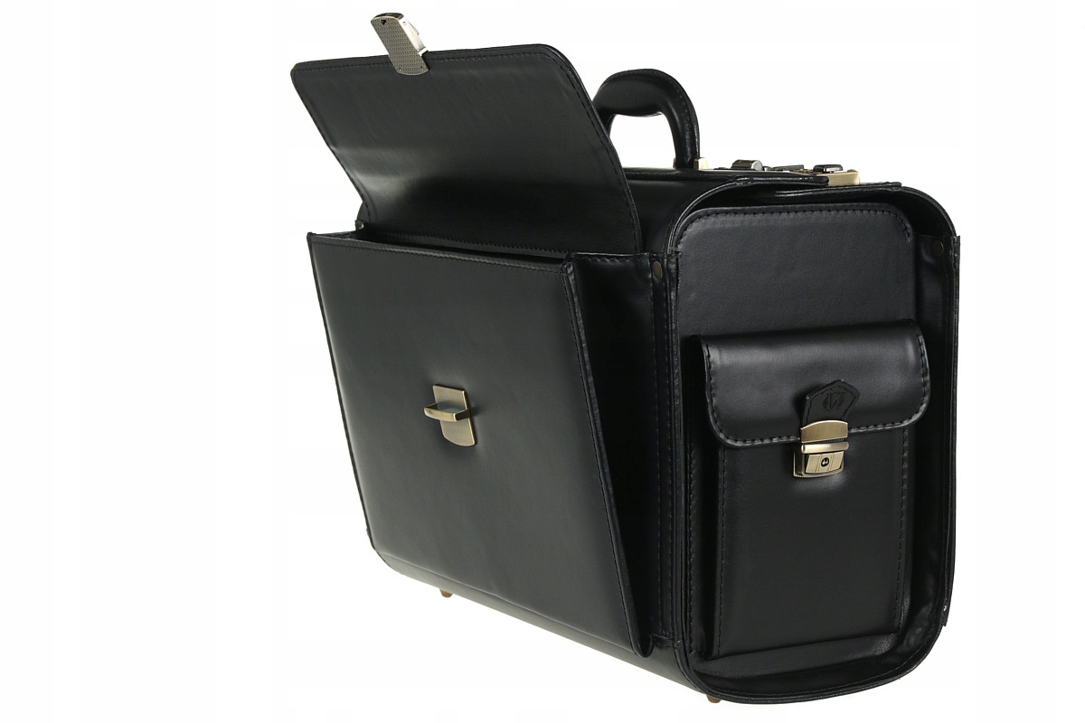 KUFER LOTNICZY TORBA PODRÓŻNA SKÓRA KUFRY LOTNICZE Kolor czarny