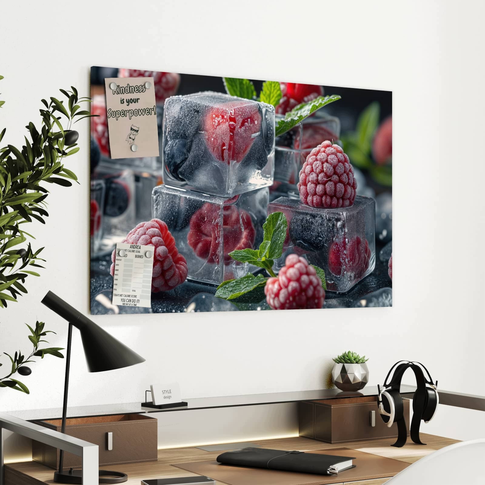 Magnetická tabule Bobule Kostky ledu 90 × 60 cm