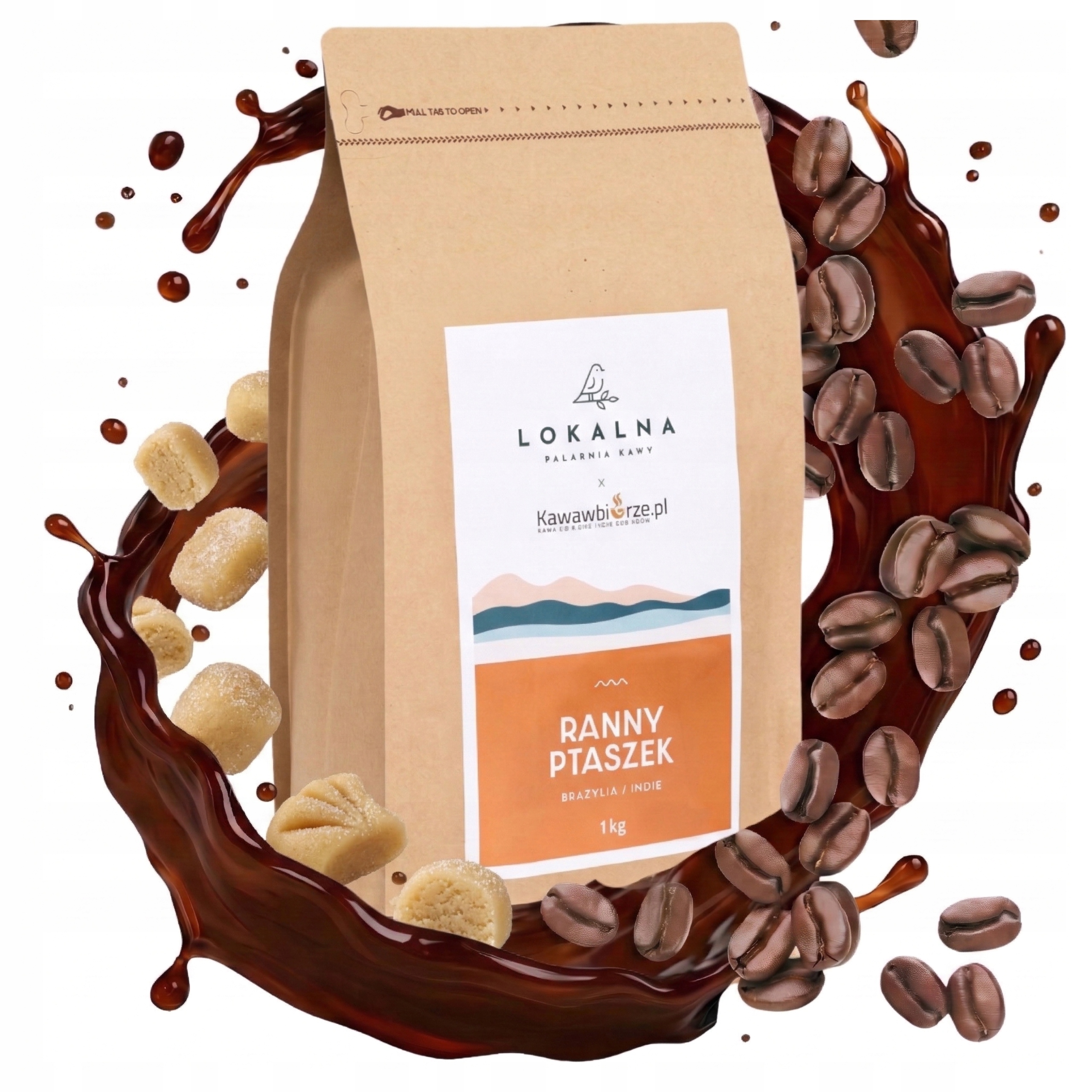 Kawa Ziarnista 1kg Arabica 60% Robusta 40% Smakowa Brazylia Wyrazista 1 kg