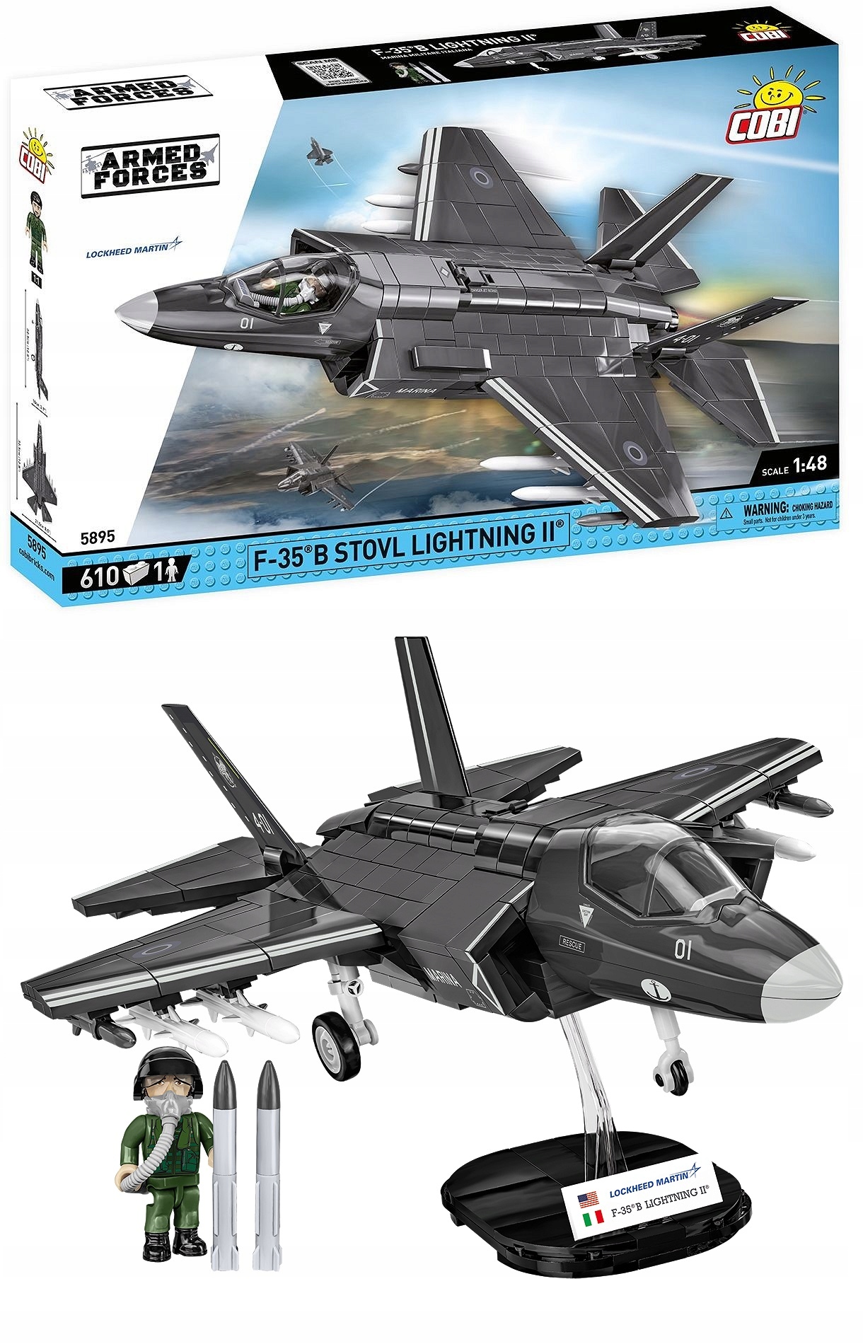Klocki Cobi 5895 samolot F-35B Stovl Lightning II myśliwiec zadaniowy